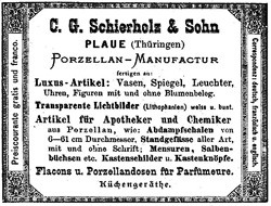 C.G. Schierholz (& Sohn) / V.E.B. Porzellan Manufaktur Plaue 12-11-29-1