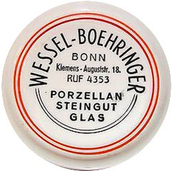Porzellan und Steingutfabrik Ludwig Wessel 20-9-7-3