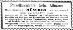 Gebrüder Allmann München. 15-5-8-1